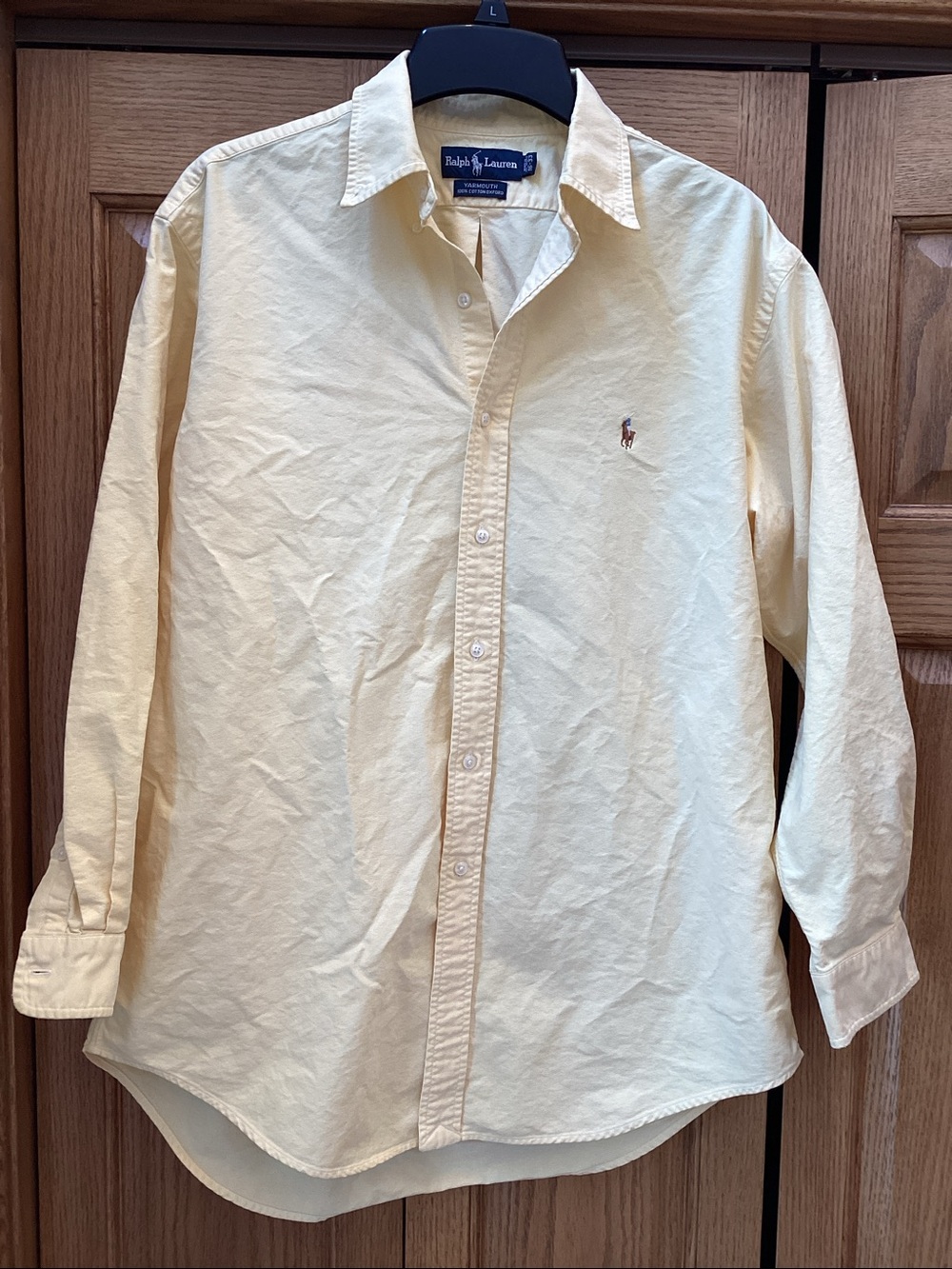 Ralph Lauren vintage light yellow Yarmouth cotton Oxford button down shirt - Picture 2 of 11